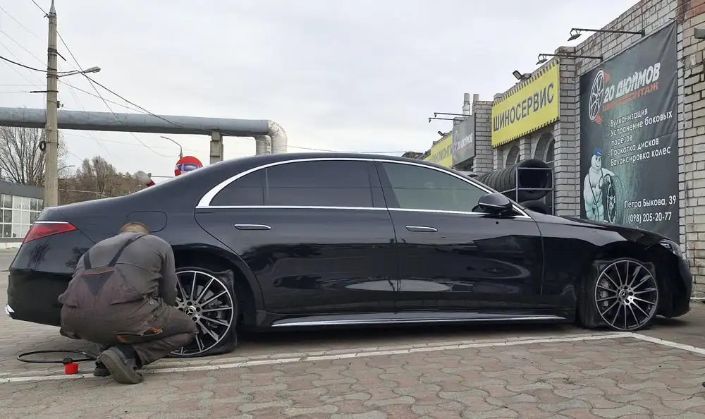 Накачивание шин азотом